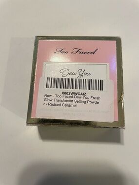 NWT Too Faced Dew You Fresh Glow Translucent Setting Powder - Radiant Caramel